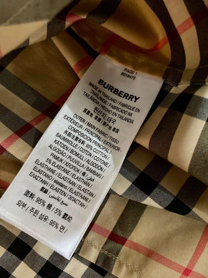 100% Authentic Burberry Vintage Check Stretch Cotton Twill Shirt, Luxury,  Apparel on Carousell
