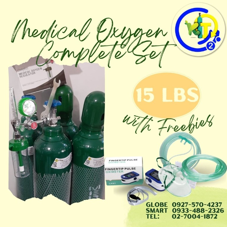 15LBS Medical Oxygen Tank Complete Set, Health & Nutrition, Medical ...