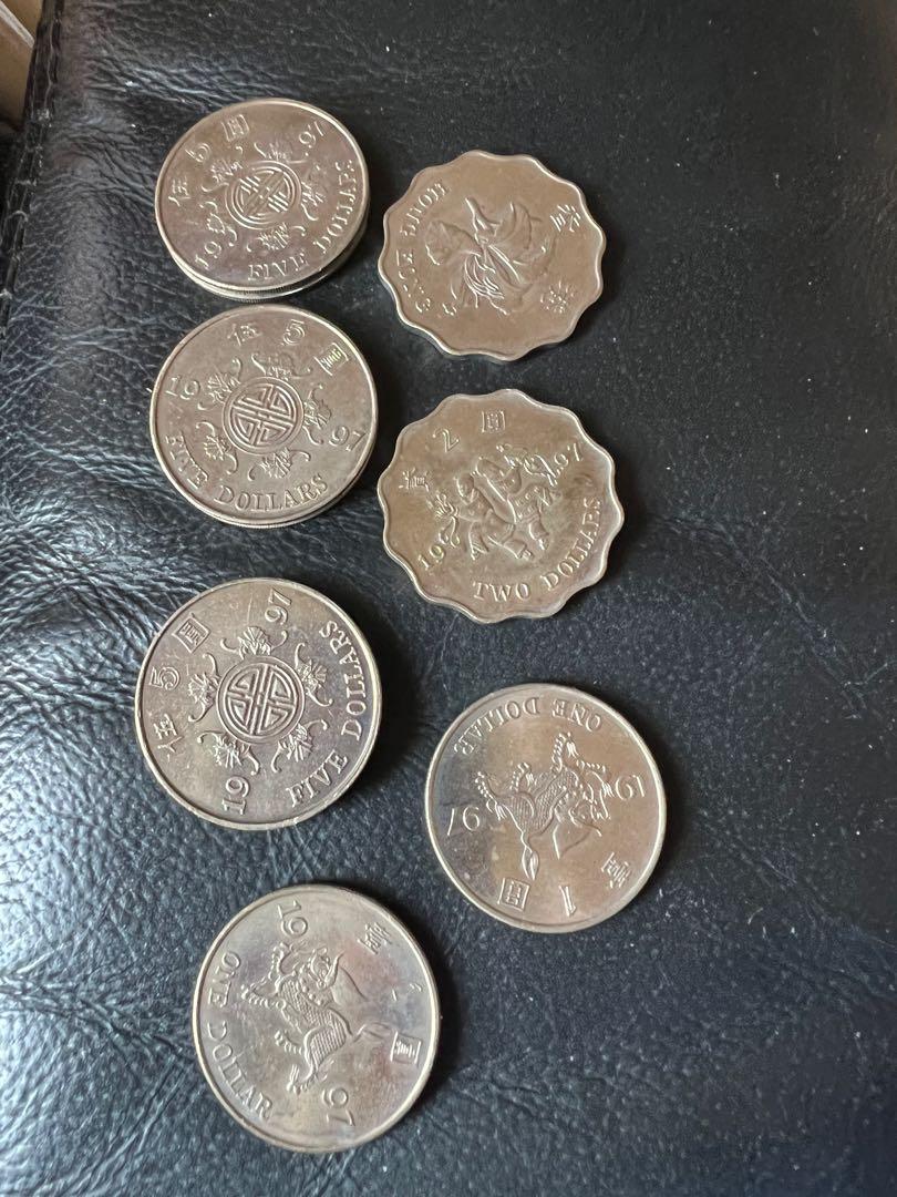 1997回歸特別版香港硬幣$5 $2 $1, 興趣及遊戲, 收藏品及紀念品, 錢幣- Carousell