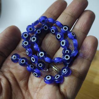 1 Strand 35 pcs Glass Evil Eye Charm with Hole for DIY Jewelry and Crafts Bracelet
