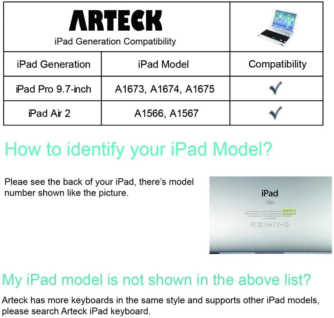 A21 Arteck UltraThin Apple iPad Air 2/9.7inch iPad Pro Bluetooth