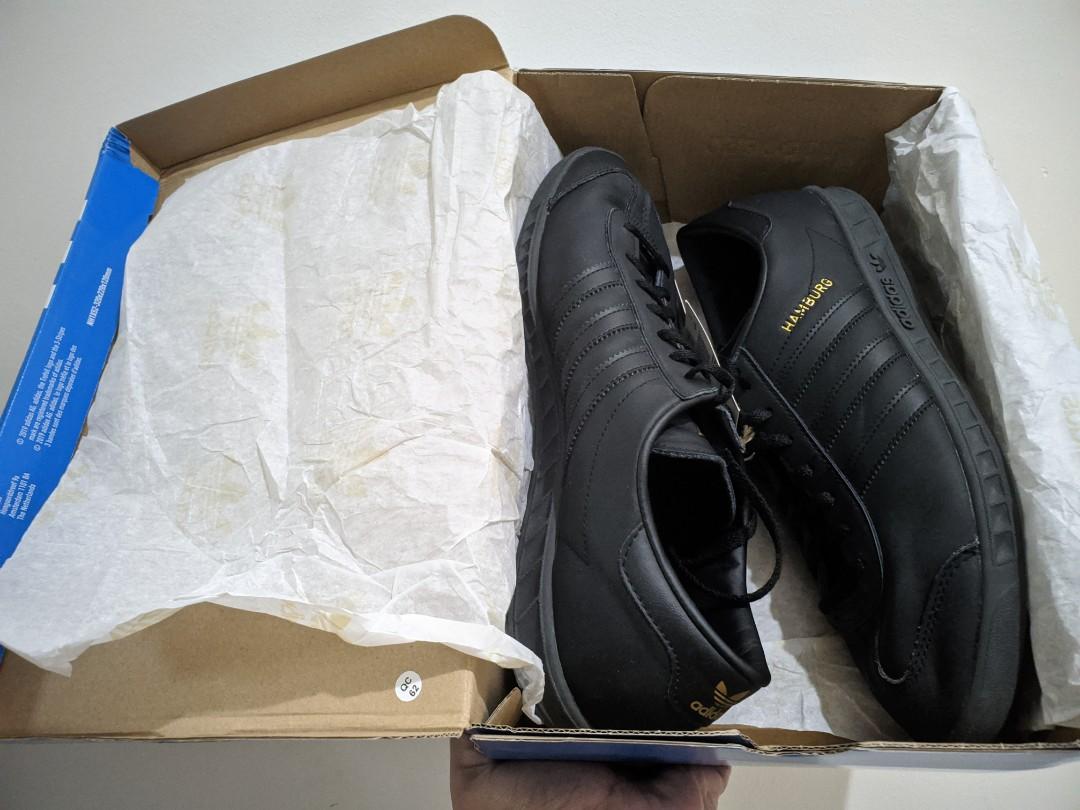 Adidas Originals Hamburg Leather Trainers Black