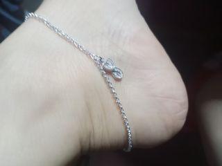 Anklet infinty design with stone original silver cod cod