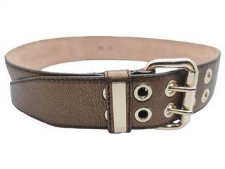 AUTHENTIC D&G DOLCE & GABBANA WIDE BRONZE LEATHER WOMEN’S BELT