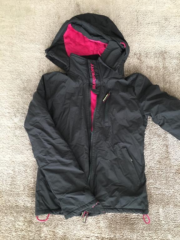 Superdry grey and pink coat new arrivals
