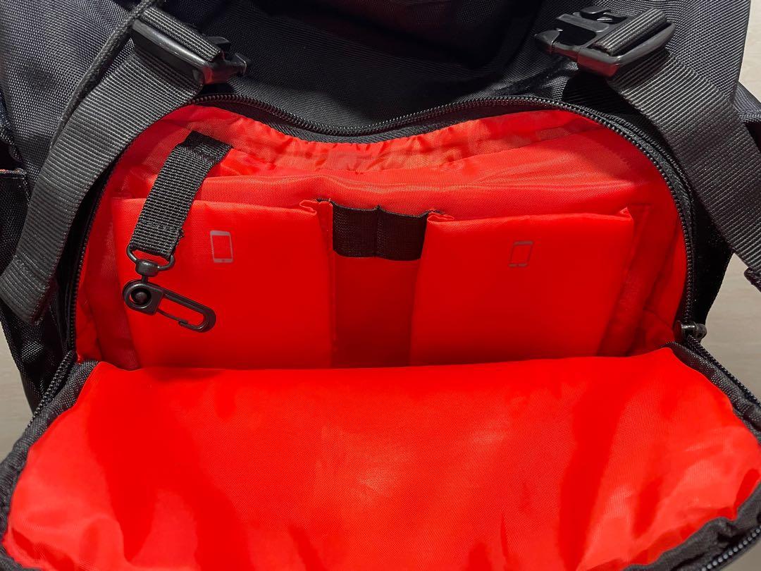 Backpack (Category: Backpacks) located in Singapore. Submitted by delete18 (Listing ID 1174044449, Image 6). Description: Backpack with 15 inch laptop compartment. Original price $70. Small front compartment has sleeves for devices such as phones, cables, etc.. Smallest compartment in the front for other miscellaneous items. Has ink stains in front zip. Price slightly negotiable..