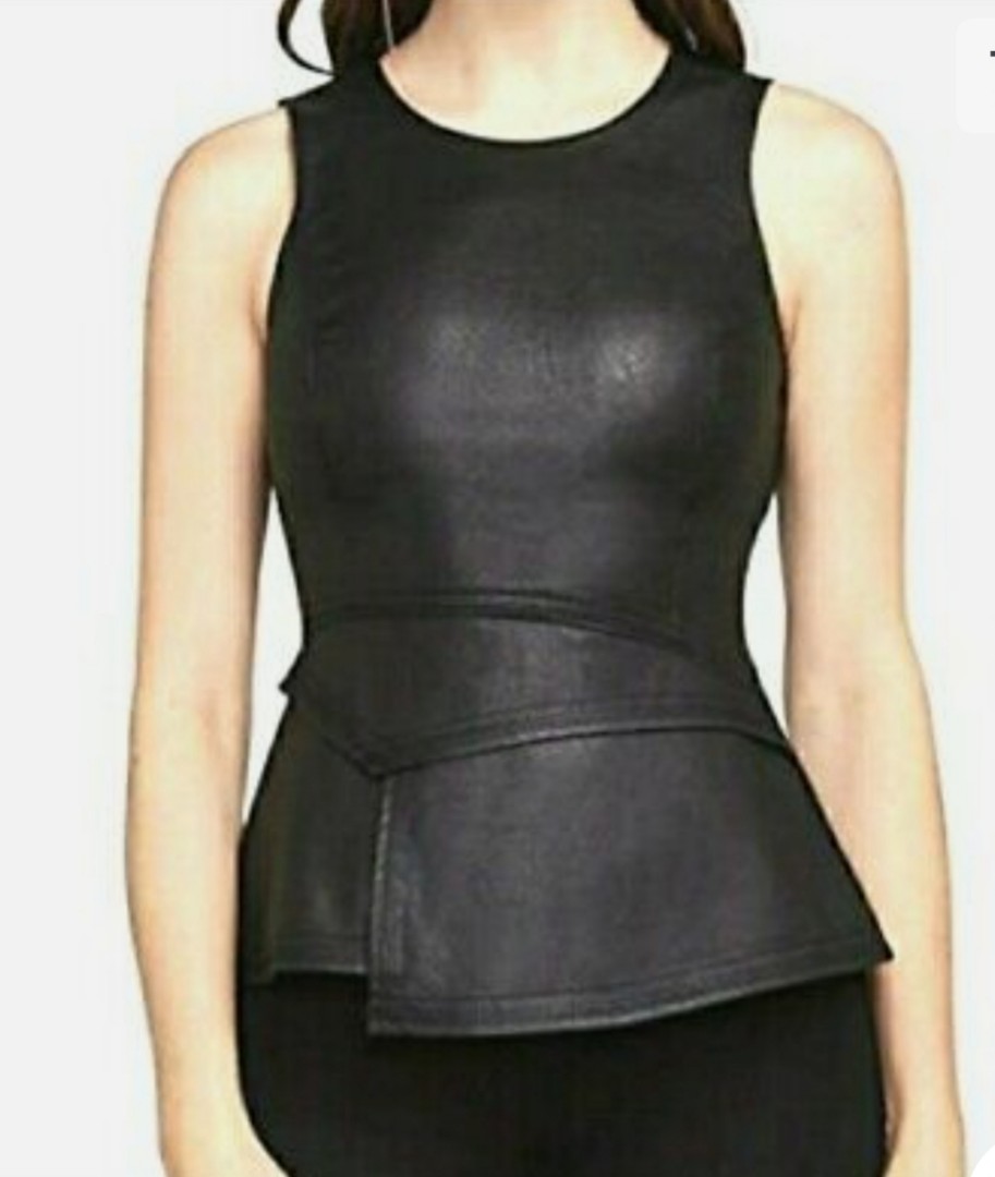 Bcbg leather 2024 peplum top