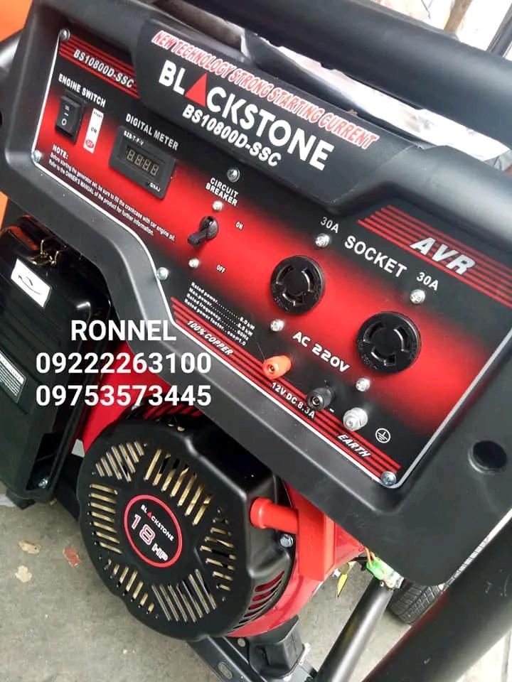BLACKSTONE BRAND OPEN TYPE GENERATOR (Category: Home Improvement Tools & Accessories) located in Valenzuela. Submitted by ronnelpowertools (Listing ID 1174056845, Image 3). Description: Price - 58k DR BLACKSTONE BRAND OPEN TYPE GENERATOR Model - BS10800 Maximum - 8.5kva Rated Power - 8.0kva Voltage - 220Volts Frequency - 60Hz Net Weight - 86kg. Gross Weight - 88kg. With warranty and after sales support Ready for store pick up and delivery nationw