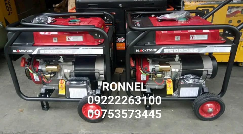 BLACKSTONE BRAND OPEN TYPE GENERATOR (Category: Home Improvement Tools & Accessories) located in Valenzuela. Submitted by ronnelpowertools (Listing ID 1174056845, Image 1). Description: Price - 58k DR BLACKSTONE BRAND OPEN TYPE GENERATOR Model - BS10800 Maximum - 8.5kva Rated Power - 8.0kva Voltage - 220Volts Frequency - 60Hz Net Weight - 86kg. Gross Weight - 88kg. With warranty and after sales support Ready for store pick up and delivery nationw