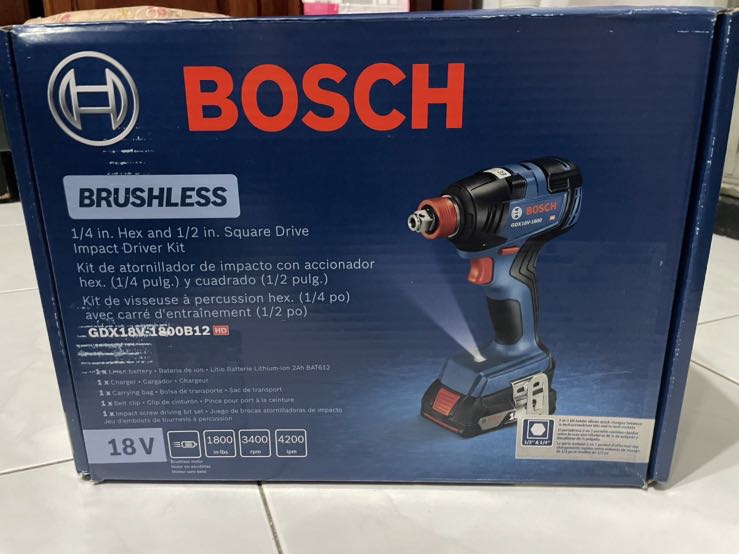 Bosch GDX18V-1800B12 18V 無刷衝擊起子機板手博世美規, 汽機車零配件