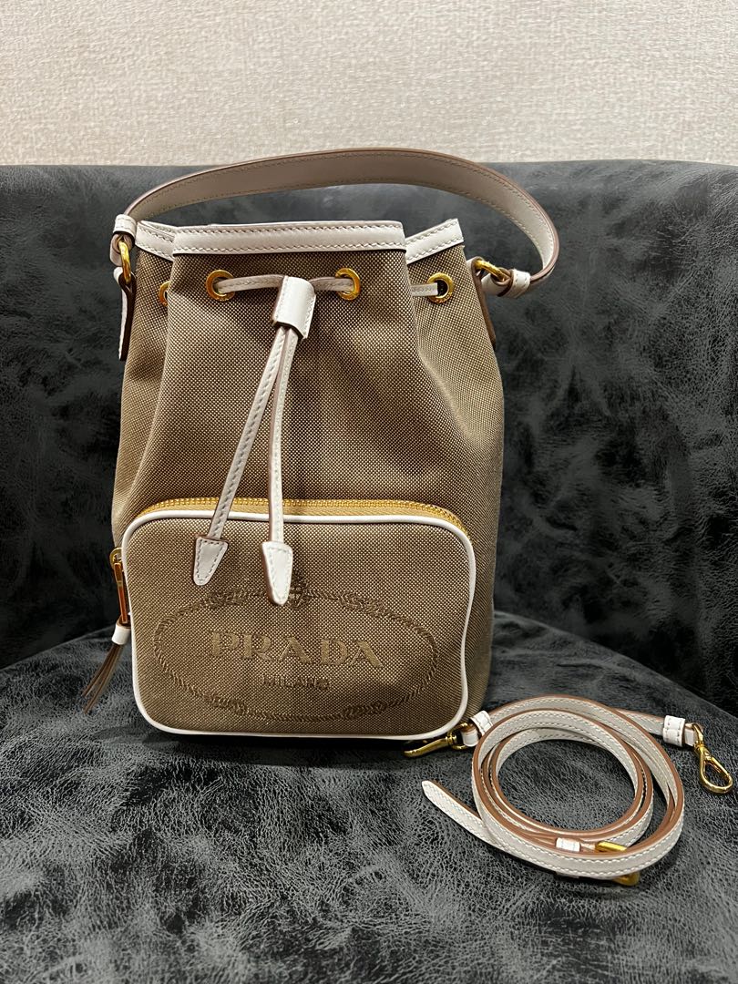 Brand New Prada Jacquard Bucket Bag Women s Fashion Bags