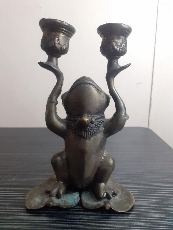 Brass Frog Candle Holder, Hobbies & Toys, Memorabilia & Collectibles
