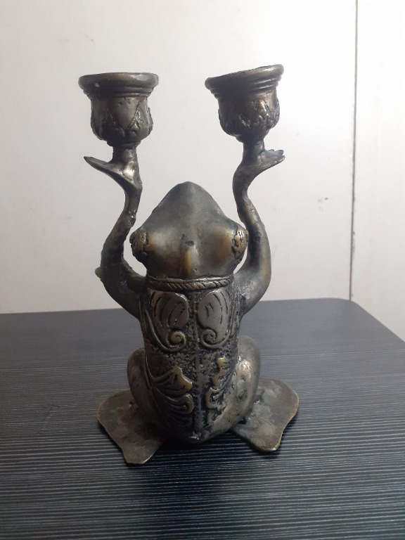 Brass Frog Candle Holder, Hobbies & Toys, Memorabilia & Collectibles