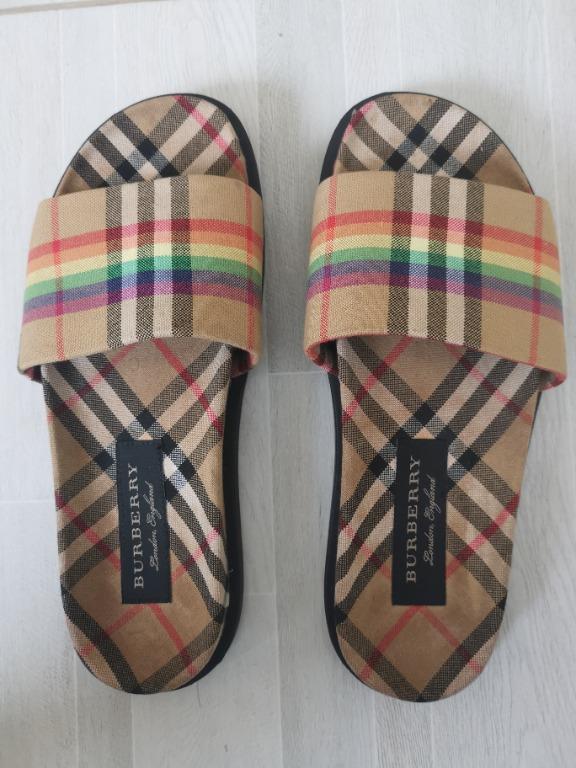 Burberry slippers made in Italy, Men's Fashion, Footwear, Flipflops and  Slides on Carousell
