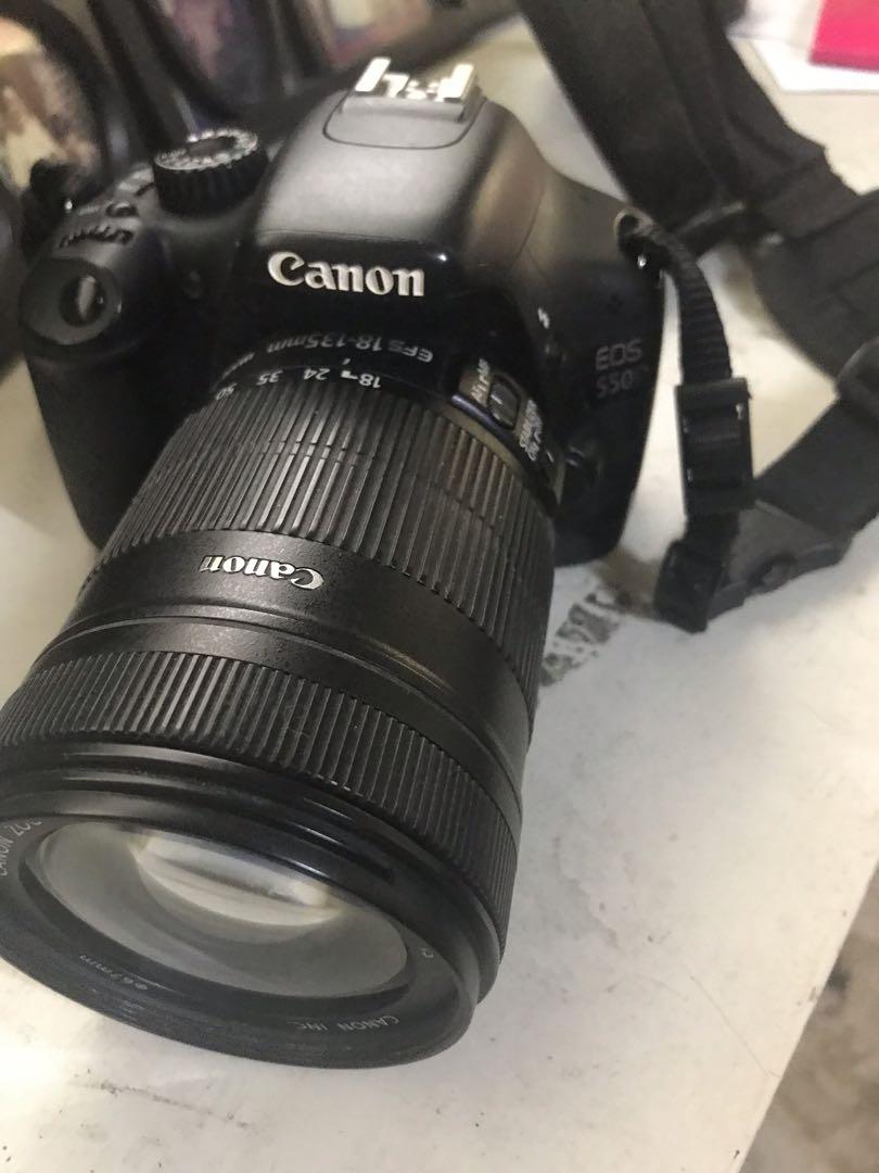 Canon eos 550d with 18-135 lens (Category: Cameras) located in Pasig City. Submitted by thejcstore (Listing ID 1173959478, Image 1). Description: Condition : 8/10 - Still functions properly - Inclusions : Unit, Charger , battery , sd card.