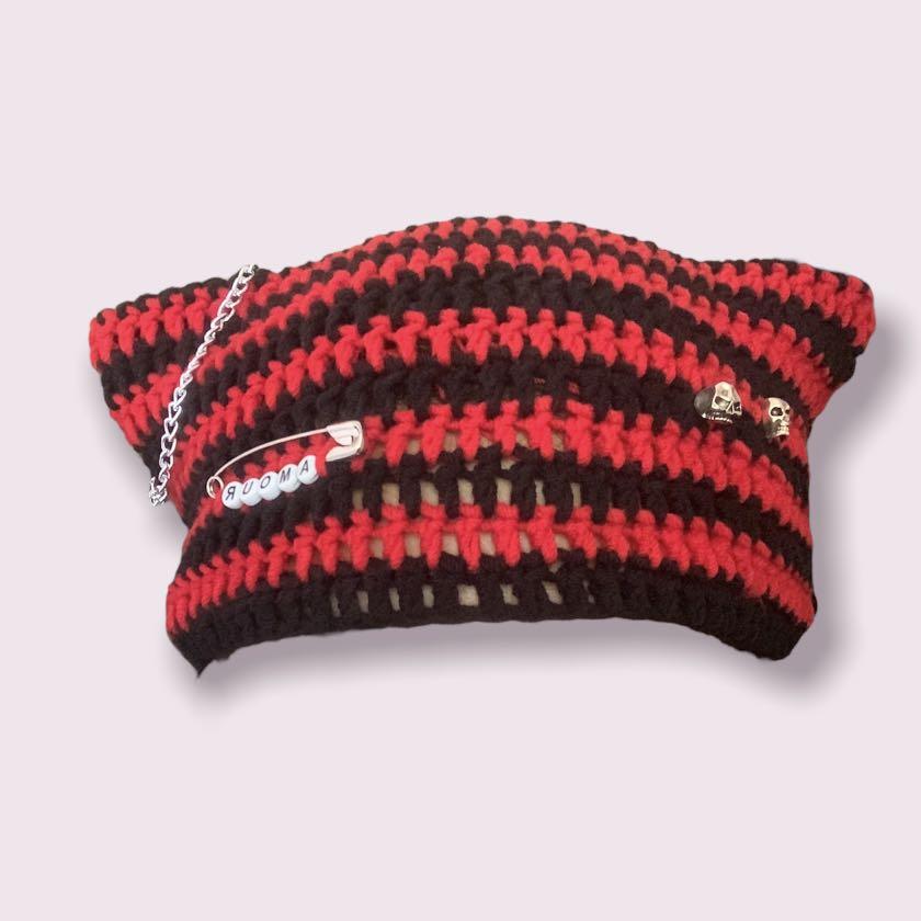 cat ear beanie crochet (Category: Hats & Beanies) located in Imus. Submitted by declutteringyae (Listing ID 1174084452, Image 1). Description: more on gantsilio shopee.