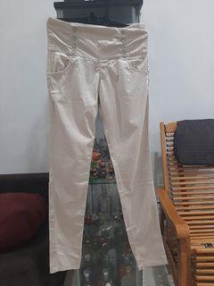 Celana kerja/kain krem unik highwaist