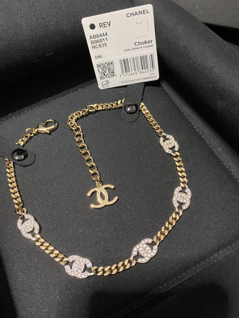 Chanel 22S CC Crystal Choker Necklace, Luxury, Accessories on Carousell