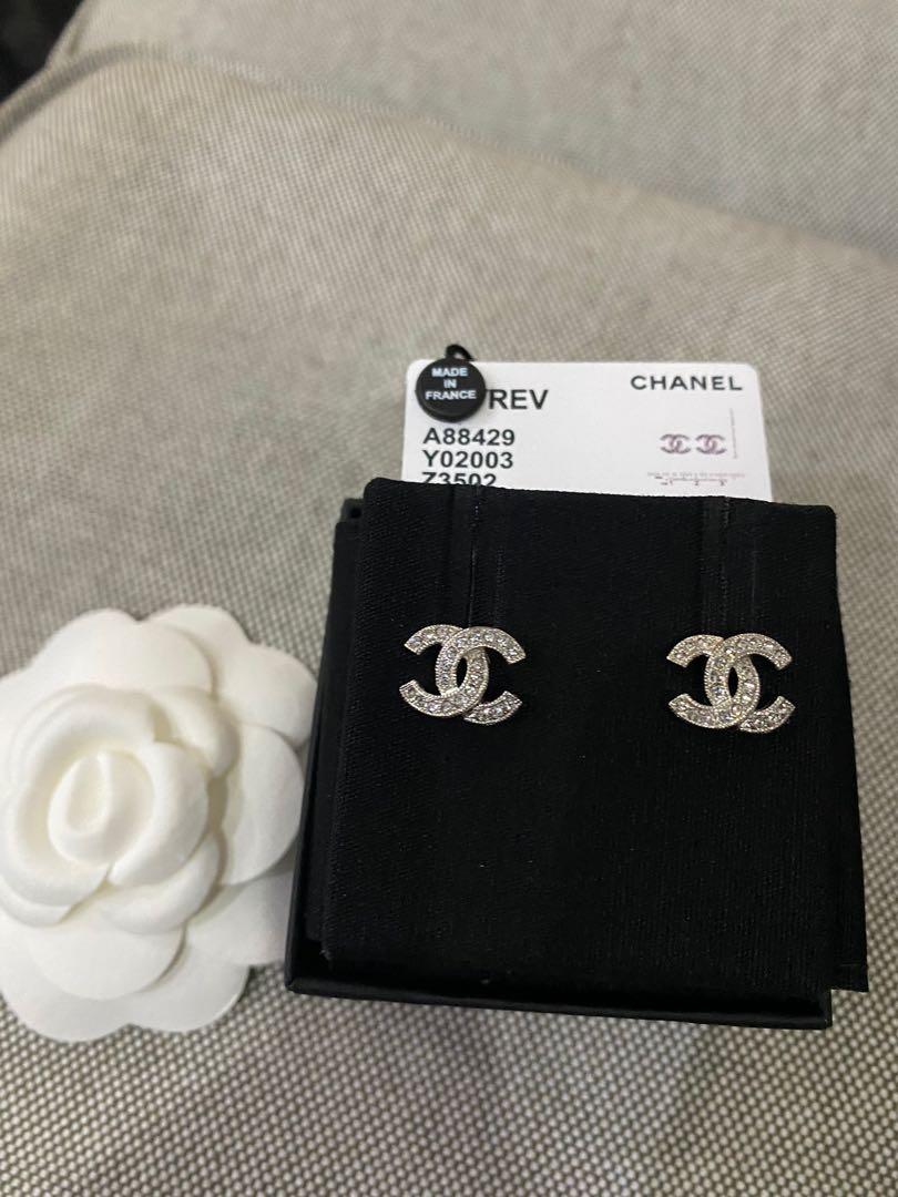 Chanel Classic Mini CC Crystals Earrings in SHW  Brands Lover