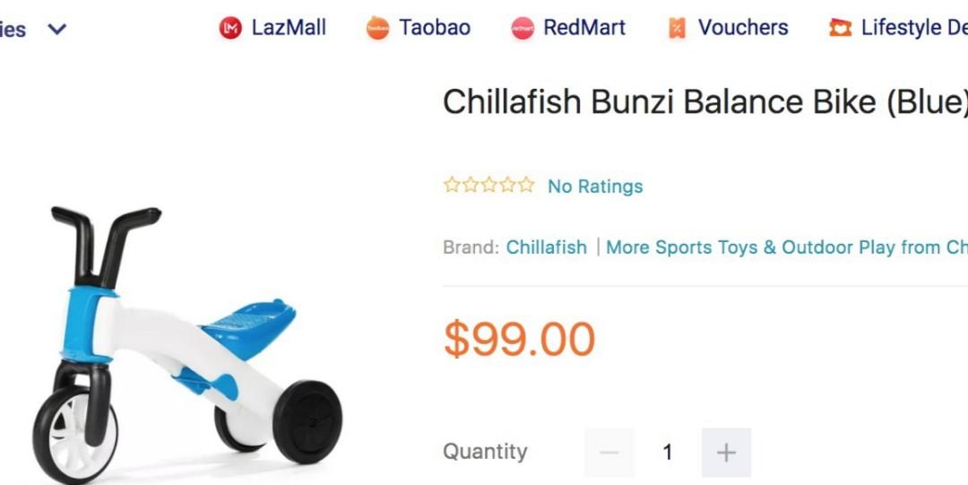 chillafish bunzi balance bike blue