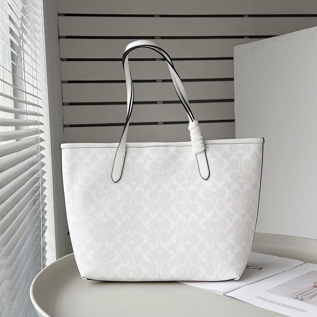 Coach City Signature PVC Tote Bag White