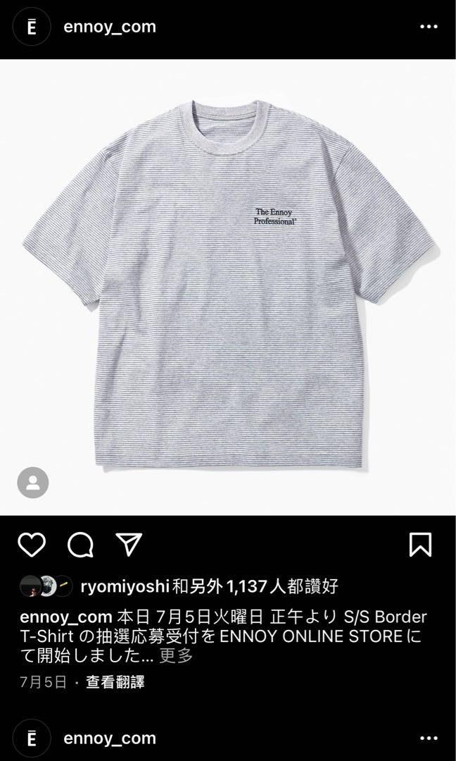Ennoy s/s border T-shirt size XL, 男裝, 上身及套裝, T-shirt、恤衫