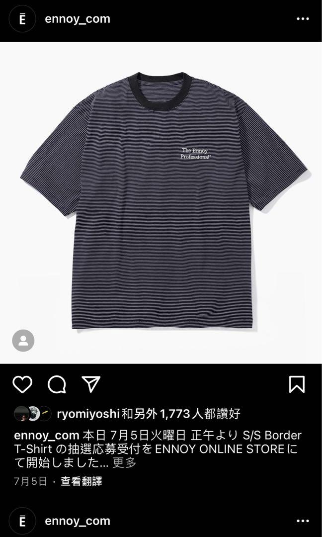 Ennoy s/s border T-shirt size XL, 男裝, 上身及套裝, T-shirt、恤衫 