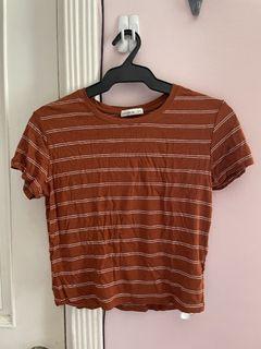Cotton On Brown Striped Crop Top