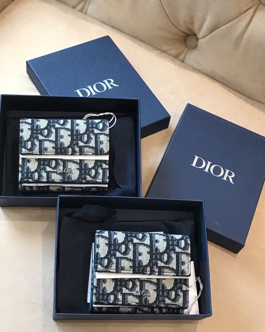 Dior Trifold Wallet, Luxury, Bags & Wallets on Carousell