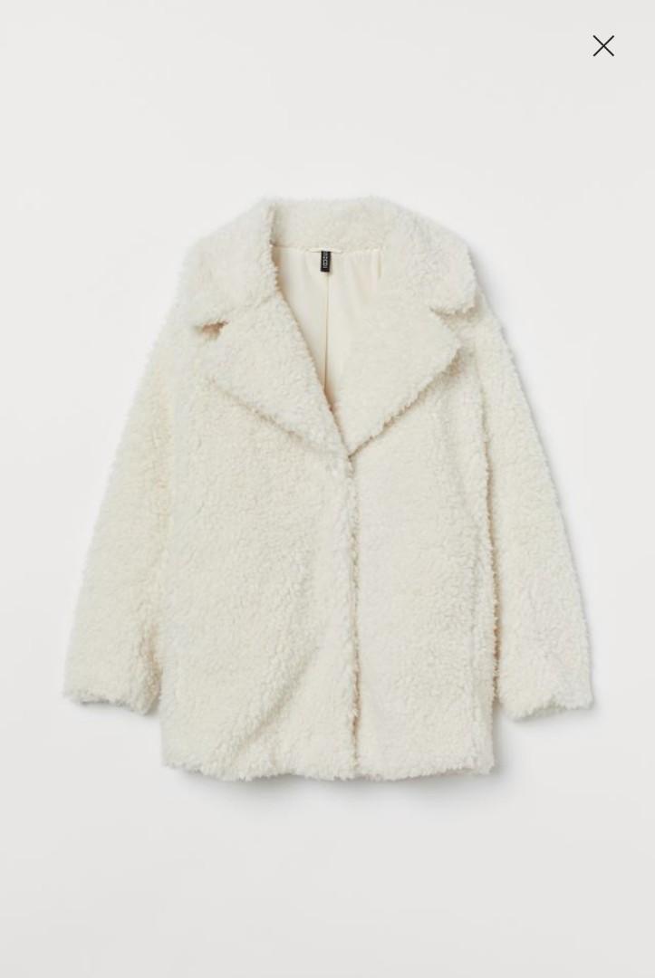 H and m faux fur jacket on sale