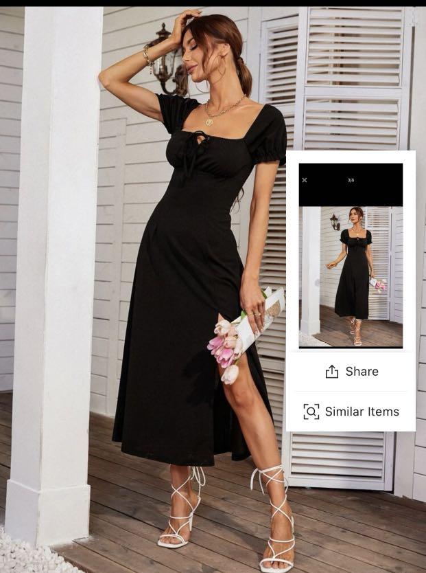 Black dress store with knot front