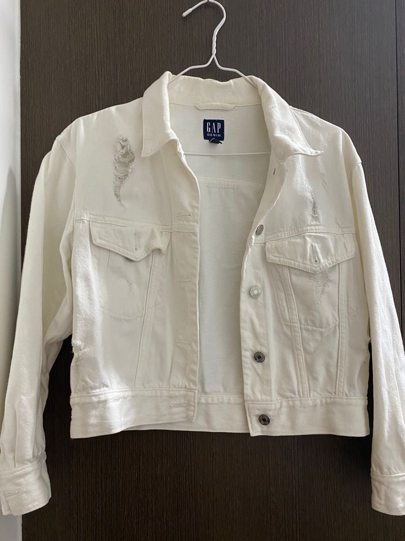 Gap white jean jacket top