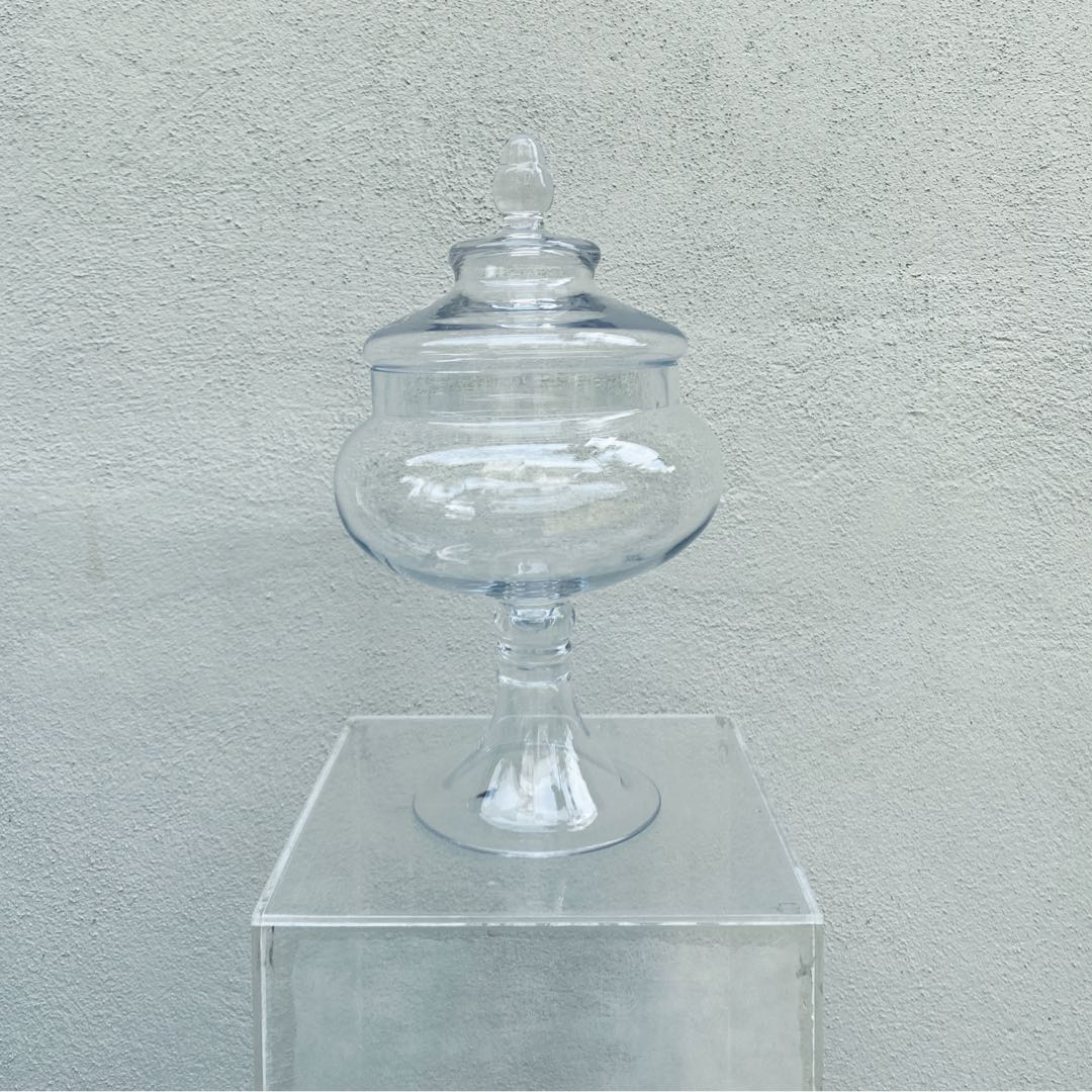 Glass Pedestal Candy Jar, Furniture & Home Living, Kitchenware