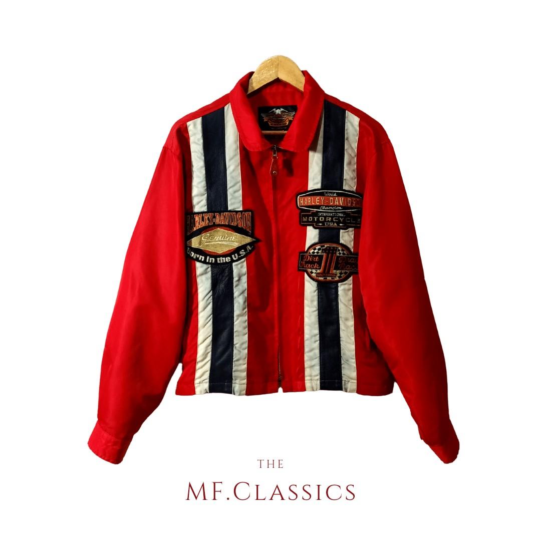 Harley Davidson Vintage Jacket Red 24 L 24 W Men s Fashion Coats Jackets and Outerwear on Carousell