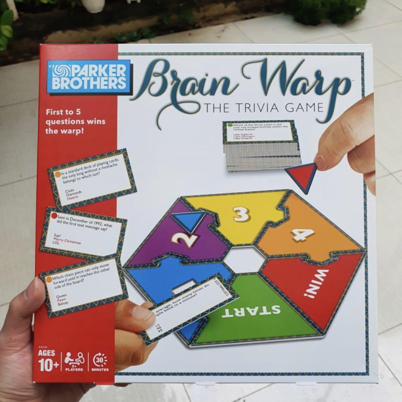Hasbro Gaming Brain Warp The Trivia Game Parker Brothers Original. Game