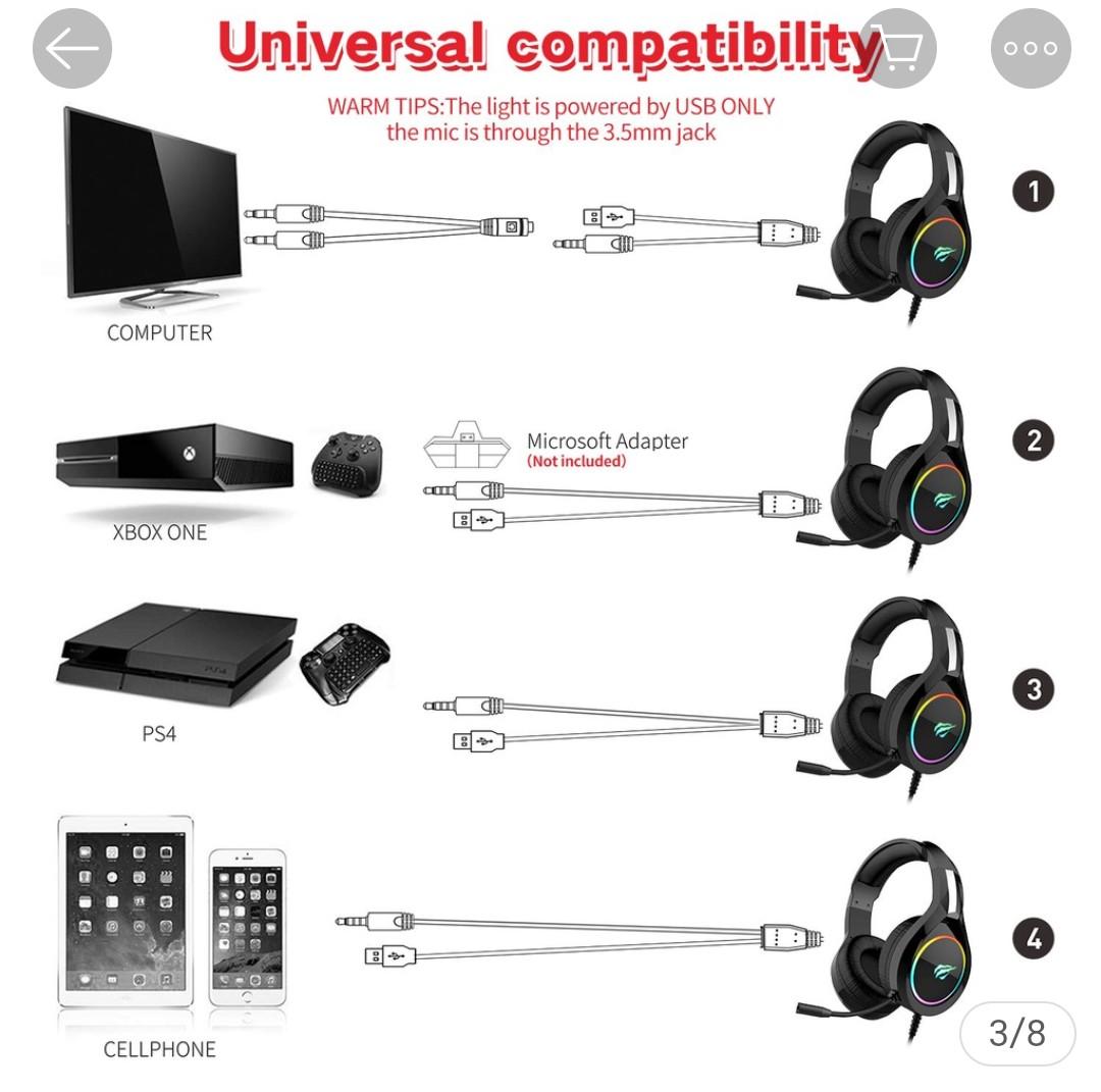 Gamenote universal gaming headset 50mm hotsell h2232d