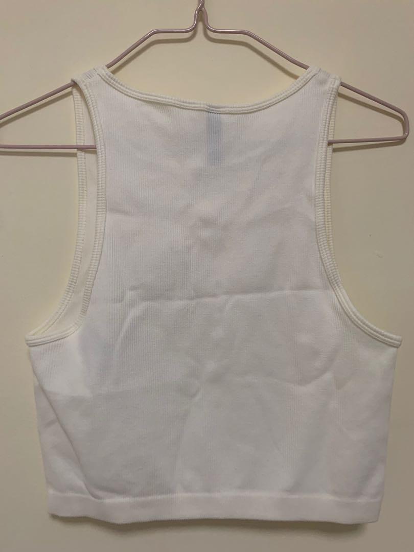 Off white racer back online crop top