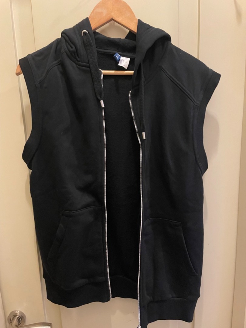 H&M Sleeveless Hoodie, Men's Fashion, Tops & Sets, Hoodies on Carousell