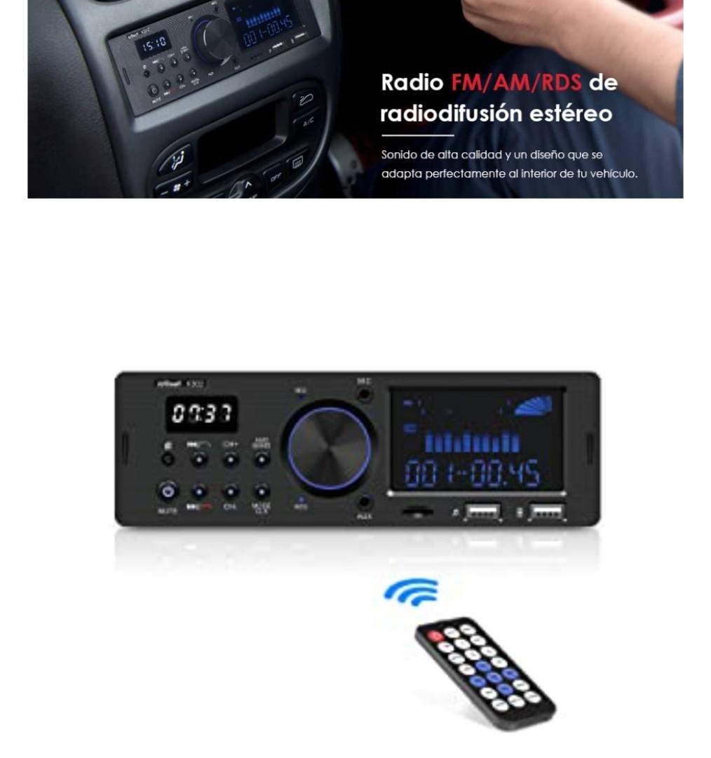 ieGeek Bluetooth Car Autoradio, Hands-free, Displaying the Clock Support  USB/SD/AUX/FM/AM/MP3/WMA/WAV/FLAC, LCD Display with Wireless Remote  Control