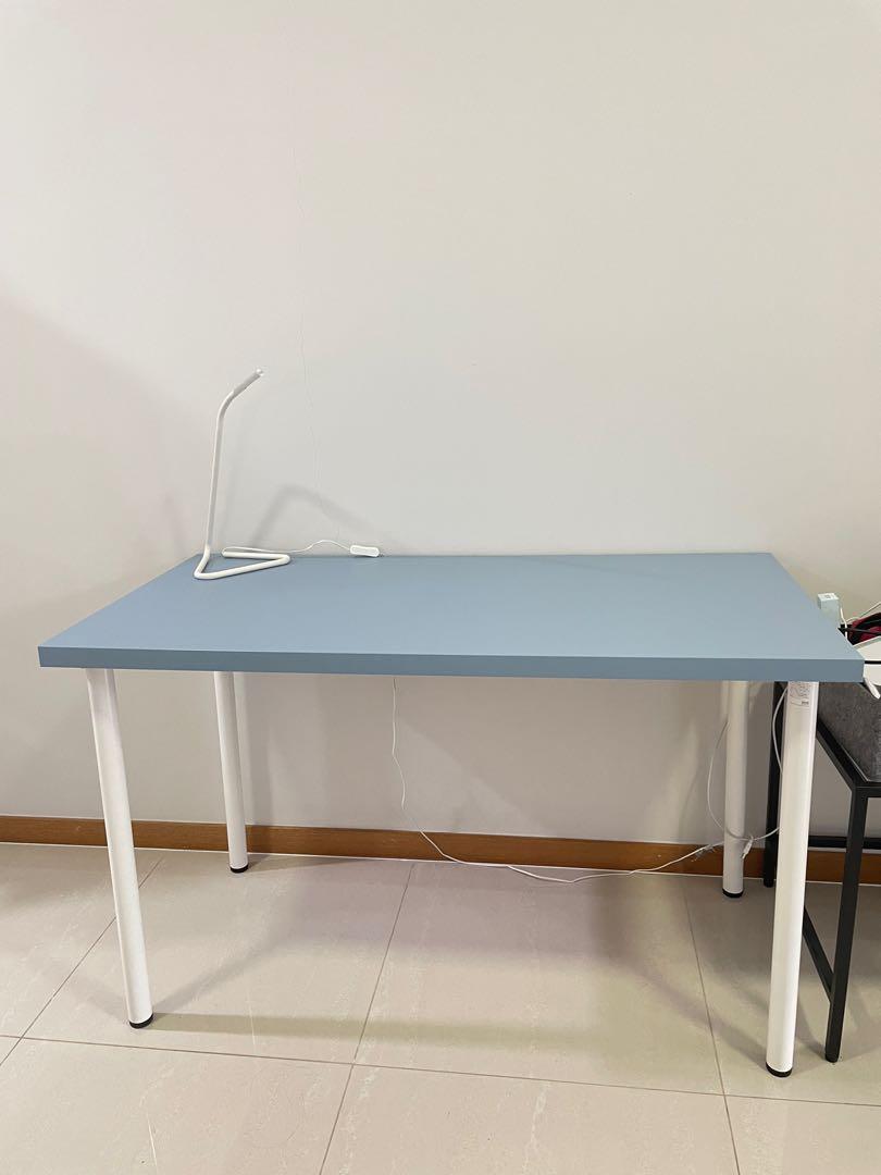 Free light! IKEA Study table light blue, Furniture & Home Living