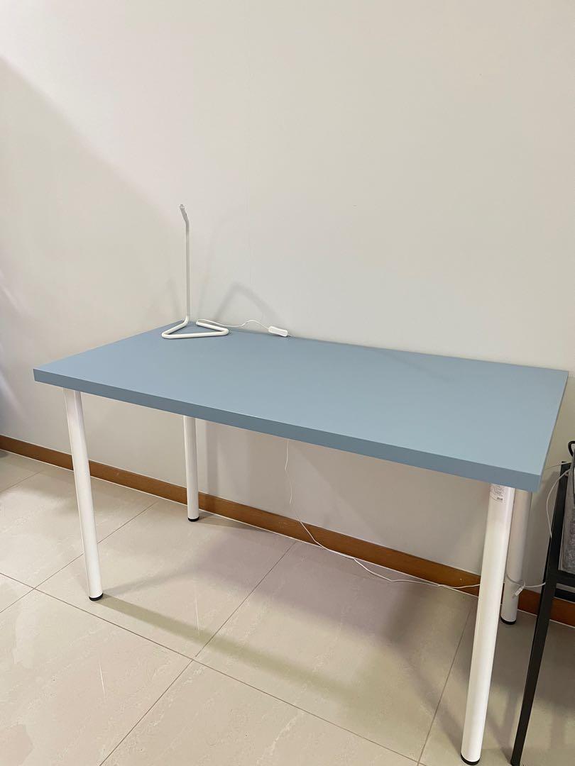 Free light! IKEA Study table light blue, Furniture & Home Living
