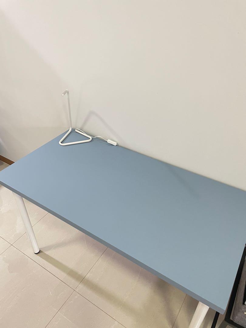 Free light! IKEA Study table light blue, Furniture & Home Living