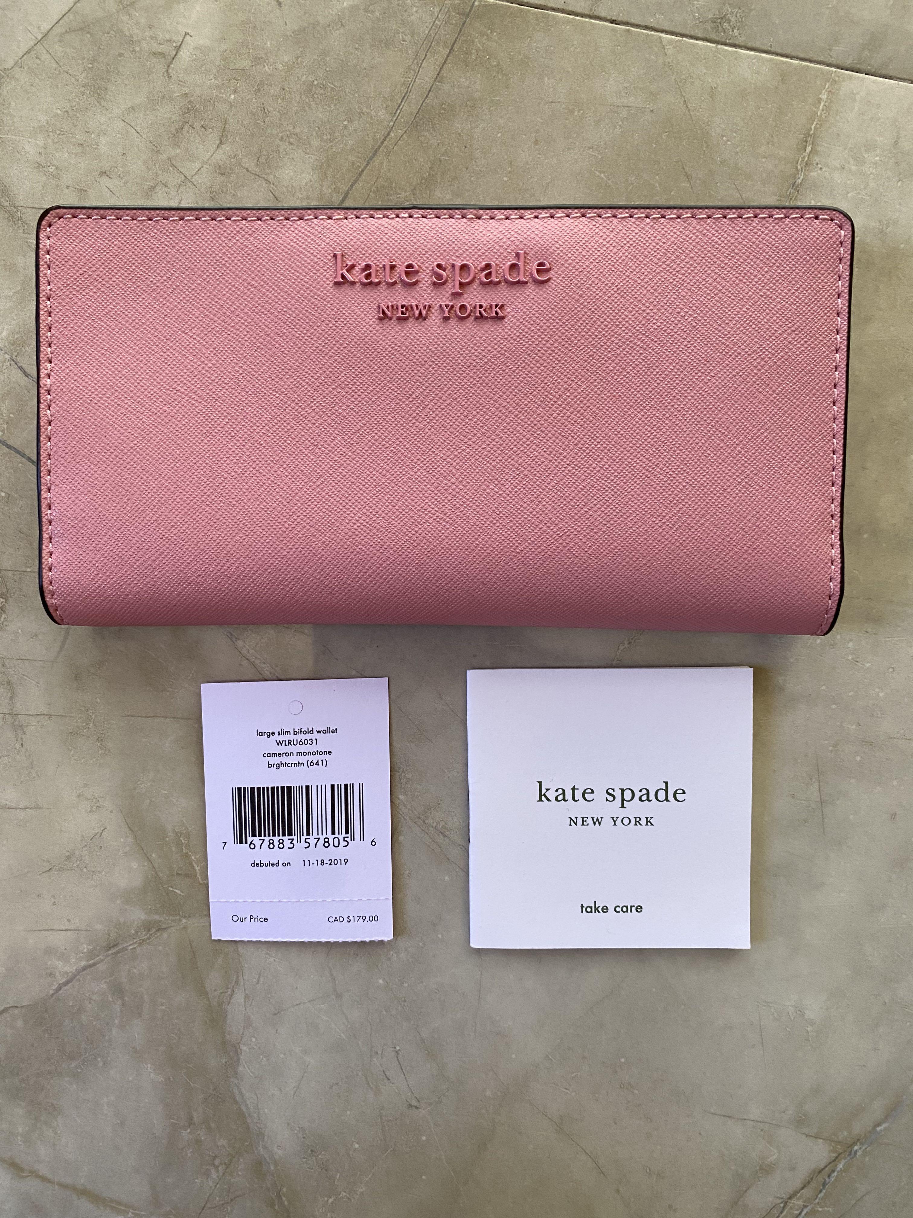 Kate Spade Bifold Wallet (Category: Luxury Bags & Wallets) located in Cagayan de Oro. Submitted by kooxshop (Listing ID 1173945837, Image 1). Description: Kate Spade Slim Bifold Wallet Cameron Monotone Brandnew With care card and tag No box.