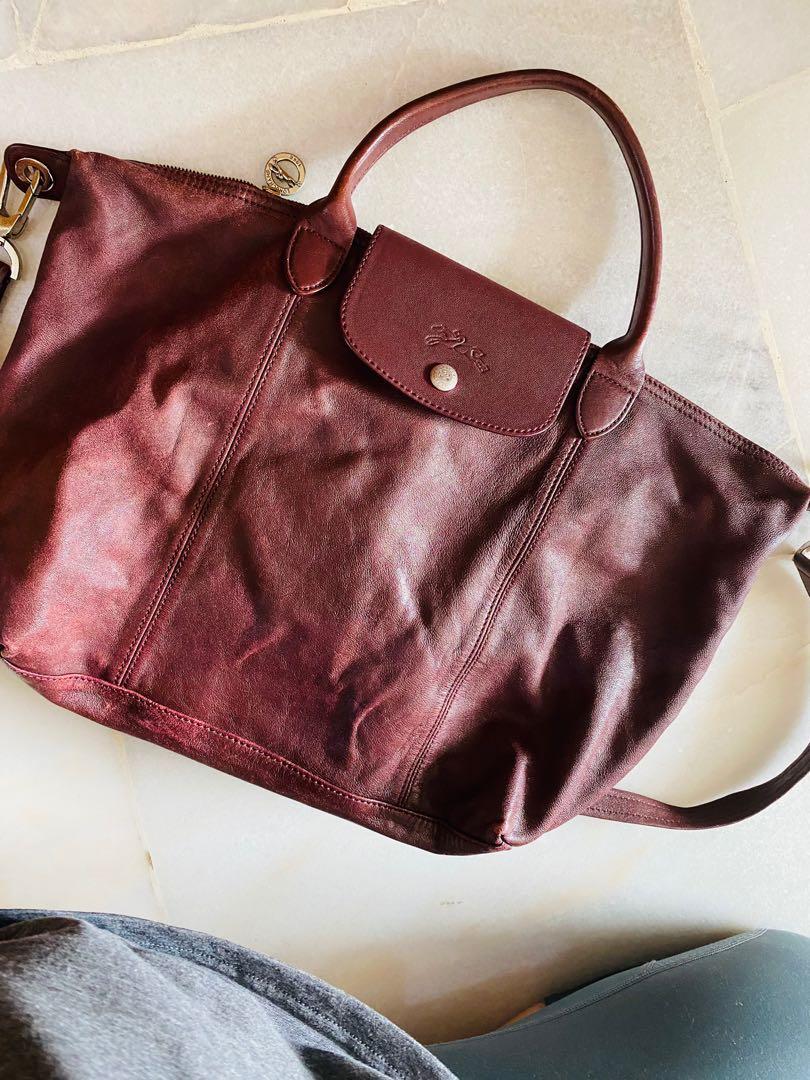 Longchamp lamb leather bag discount