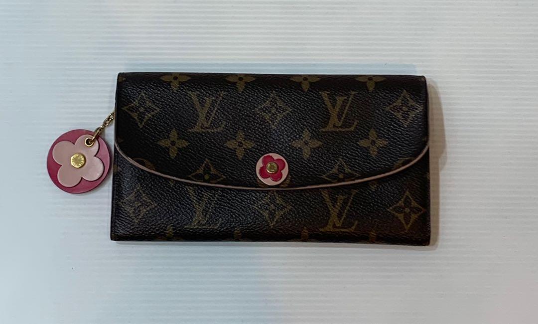 Pre-owned Louis Vuitton Emilie Bloom Flower Wallet Pink Monogram Limited  Edition