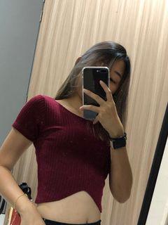 Maroon Crop Top