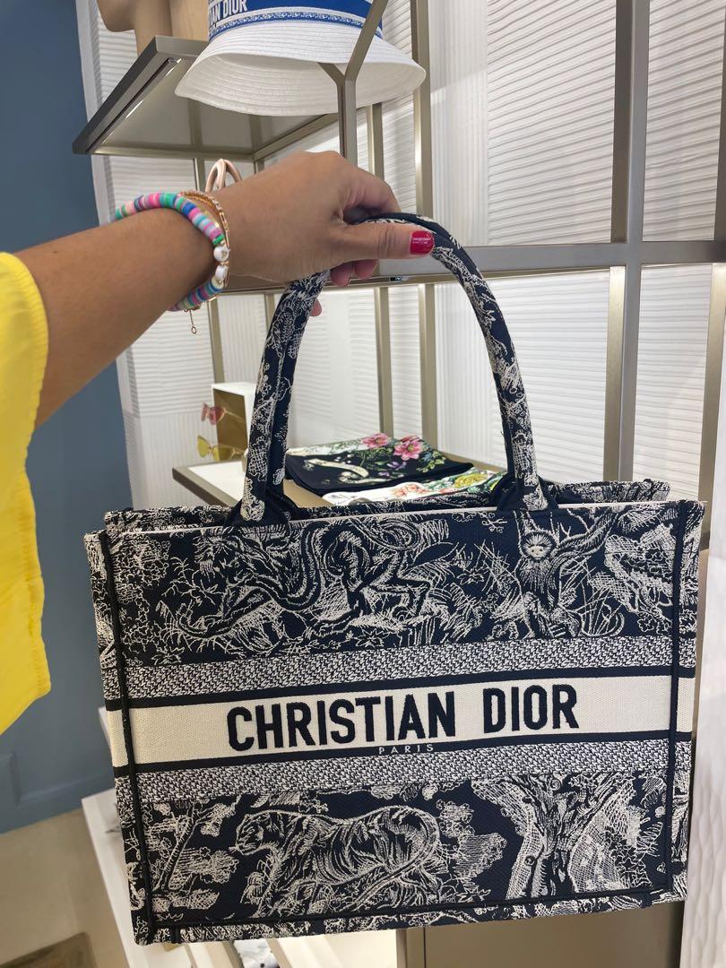 NEW Dior Book Tote Blue Velvet Crocodile Embroidered Large 2021  The  Dior Closet