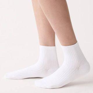 Muji womens white ribbed socks