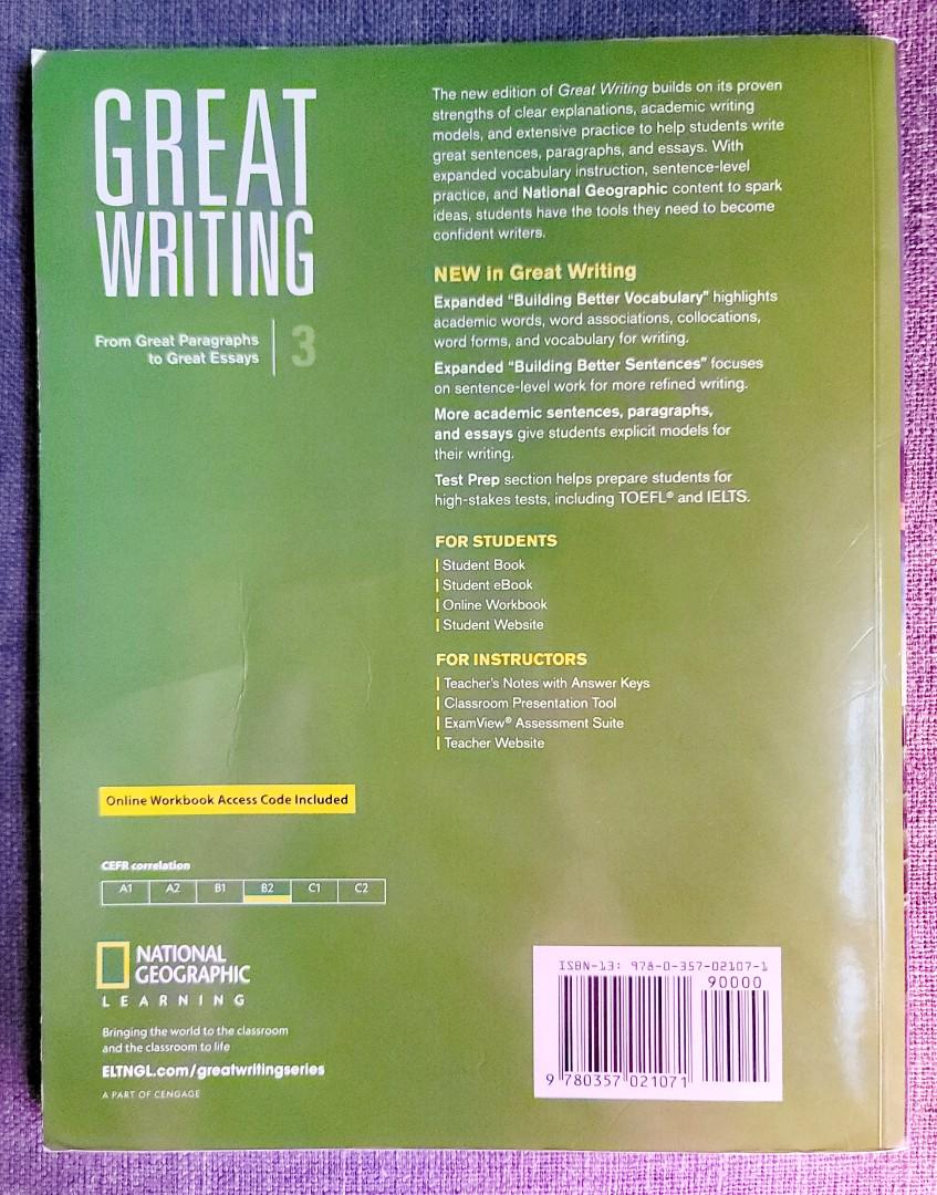 Great　Geographic　National　文具,　Great　興趣及遊戲,　Learning　Carousell　From　Book,　Great　教科書-　Writing　Essays　Paragraphs　to　Student　書本