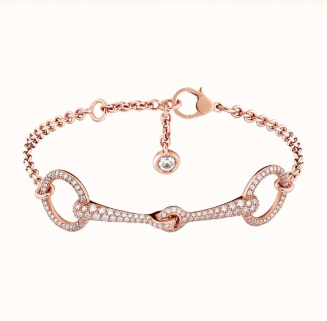 NEW ARRIVAL HERMES FILET D OR BRACELET ROSE GOLD Luxury